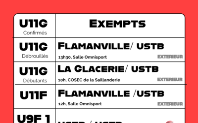 PLANNING DES MATCHS DU WEEK-END